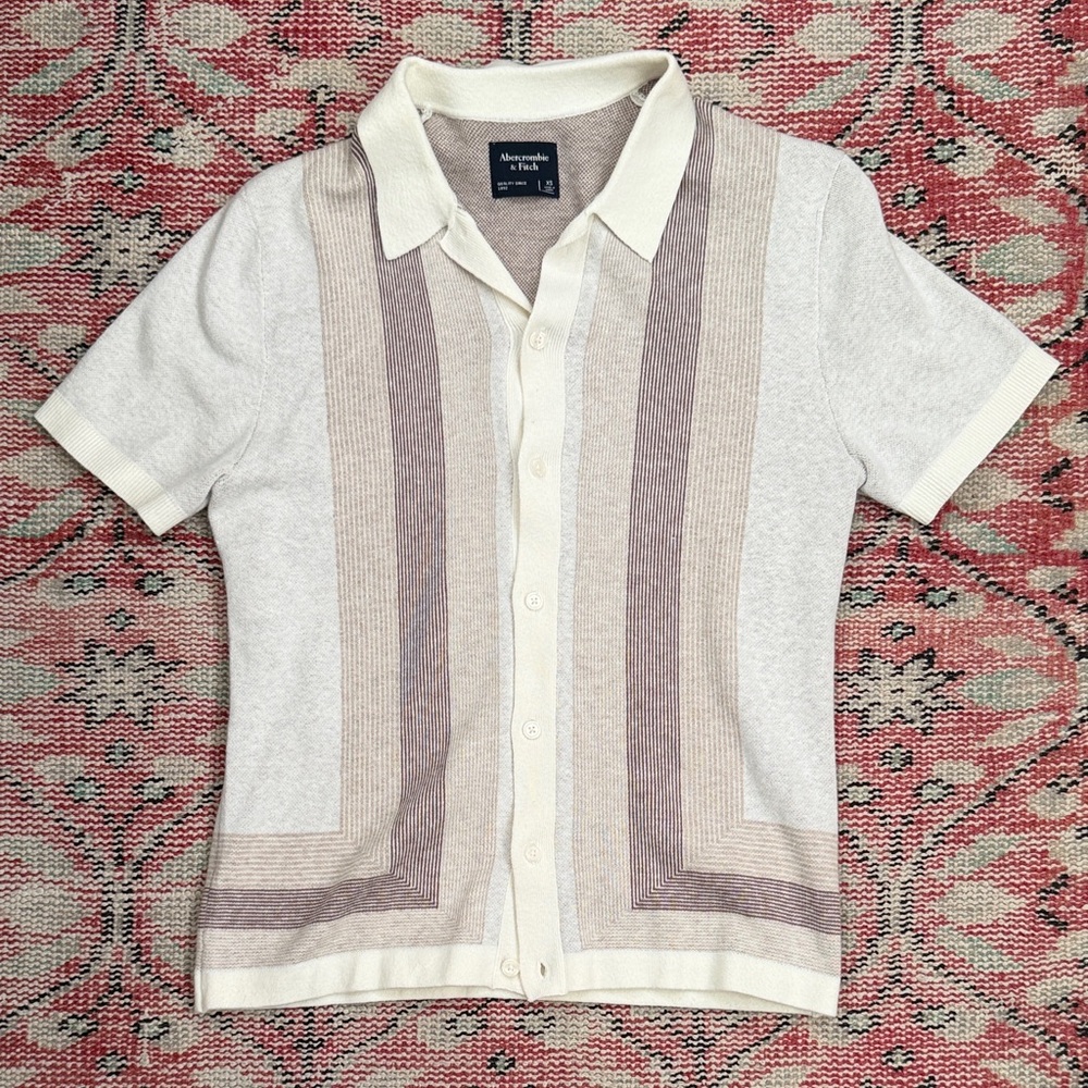 Abercrombie & Fitch Cream and Brown Cardigan